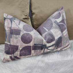 Segments Fabric Handmade Cushion Cover/Pillowcase in Purple Lumbar Pillow Cover For Sofa Or Bed Styling - Throw