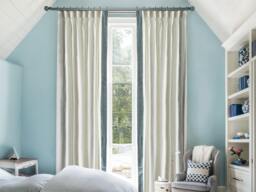 White Linen Curtain Panels, Pleated Curtains With Decorative Trim, Beautiful Custom & Drapes, Minimalist Design