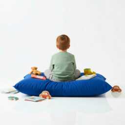 Bean Bag Royal Blue Floor Cushion Large Polyester Pillow - thumbnail 2