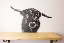 Highland Cow Metal Wall Art - Large Scottish Cow Head Home Decor Gift For Farmer Or Farmhouse Quirky Scotland Rusty Garden Gifts - thumbnail 1