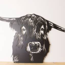 Highland Cow Metal Wall Art - Large Scottish Cow Head Home Decor Gift For Farmer Or Farmhouse Quirky Scotland Rusty Garden Gifts - thumbnail 2