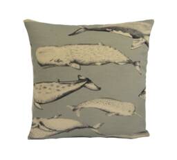 Voyage - Balaenae Antique Charming Realistic Sketch Whale Cushion Cover Throw Pillow Designer Home Decor - thumbnail 1