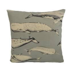 Voyage - Balaenae Antique Charming Realistic Sketch Whale Cushion Cover Throw Pillow Designer Home Decor - thumbnail 2