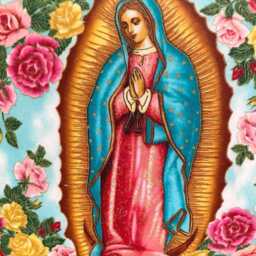 Our Lady Of Guadalupe Handmade Cushion Covers X2, Unique Mexican Folk Art Home Decor - thumbnail 2
