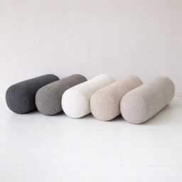 Heavy Linen Bolster Pillow With Insert, Natural Neck Cushion, Cylindrical Support Pillows For Bed Or Sofa