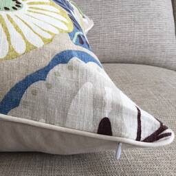 Floral Linen Cushion Cover Coastal Beach House Decor - thumbnail 2