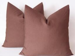 Set Of 2 Dark Brown Cotton Throw Pillow Covers - thumbnail 1