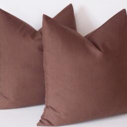 Set Of 2 Dark Brown Cotton Throw Pillow Covers - thumbnail 2
