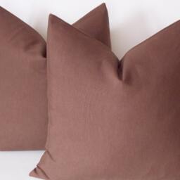 Set Of 2 Dark Brown Cotton Throw Pillow Covers - thumbnail 3