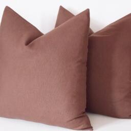Set Of 2 Dark Brown Cotton Throw Pillow Covers - thumbnail 4