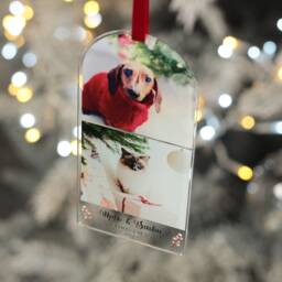 Personalised Family Photo Strip Christmas Tree Decoration Bauble - thumbnail 2