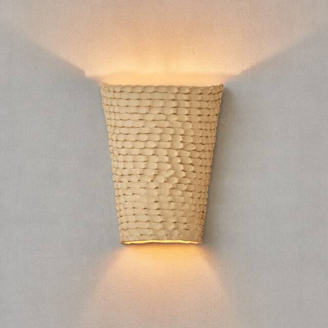 Ceramic Sconce. Rustic Wall Light. Sand Color Light For The Bedroom & Living Room - image 1