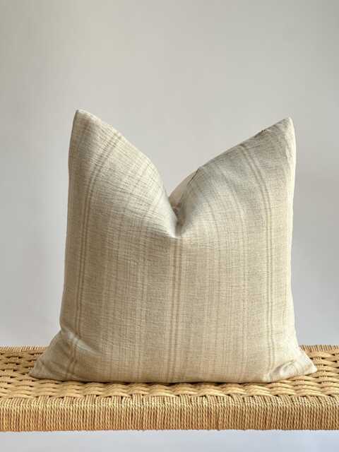 Handmade Hmong Hemp Pillow Cover Striped Boho Lumbar - image 1