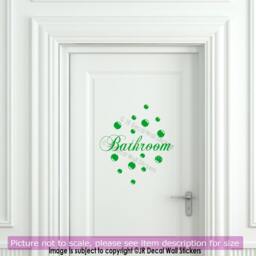 Bathroom Door Wall Decal Polka Bubble Dot Vinyl Sticker Sign Art Decor - thumbnail 4