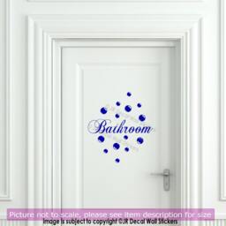 Bathroom Door Wall Decal Polka Bubble Dot Vinyl Sticker Sign Art Decor - thumbnail 3