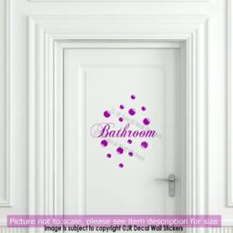 Bathroom Door Wall Decal Polka Bubble Dot Vinyl Sticker Sign Art Decor - thumbnail 1