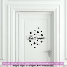 Bathroom Door Wall Decal Polka Bubble Dot Vinyl Sticker Sign Art Decor - thumbnail 2