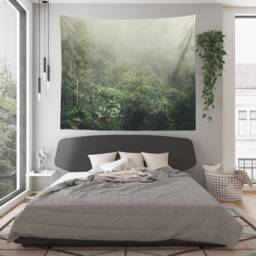 Cloud Forest Wall Tapestry, Tropical Forest, Large Tapestry, Jungle Tapestry, Green Tropical Jungle Tapestry, Cloud Costa Rica - thumbnail 2