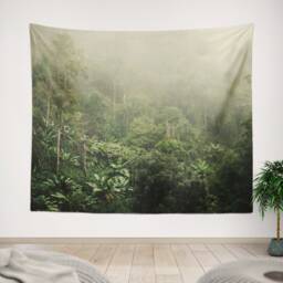 Cloud Forest Wall Tapestry, Tropical Forest, Large Tapestry, Jungle Tapestry, Green Tropical Jungle Tapestry, Cloud Costa Rica - thumbnail 1