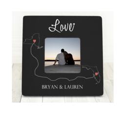 Personalized Engagement Photo Frame Long Distance Relationship Gift - thumbnail 1