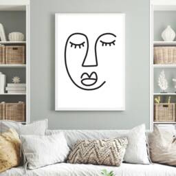 Abstract Face Art - Wall Modern Print Home Trend Decor Bedroom Prints Living Room - thumbnail 2