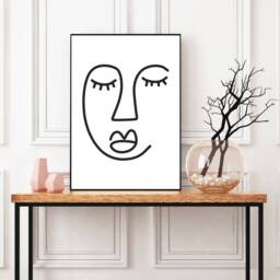 Abstract Face Art - Wall Modern Print Home Trend Decor Bedroom Prints Living Room - thumbnail 3