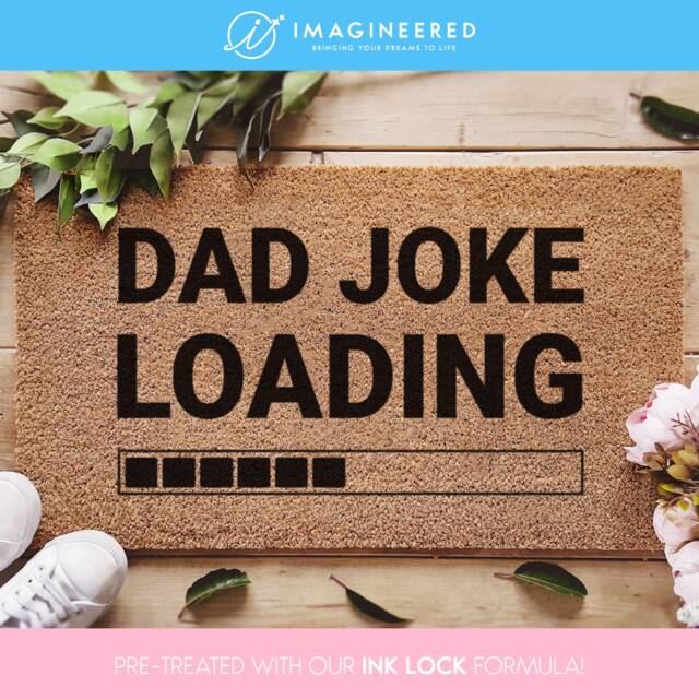 Father's Day Gift - Dad Joke Loading Fathers Funny Welcome Doormat Personalised Mat Gifts For Him - image 1