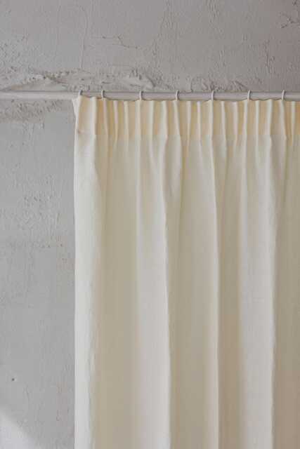 Vanilla Yellow Pencil Pleat Curtain, 100% Linen Drapes, Made To Order Farmhouse Window Panel, Washed Curtain For Bedroom, Living Room - image 1