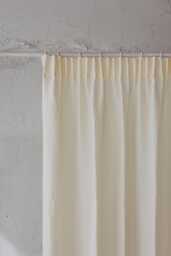 Soft Cream Pencil Pleat Curtain, 100% Linen Drapes, Made To Order Farmhouse Window Panel, Washed Curtain For Bedroom, Living Room