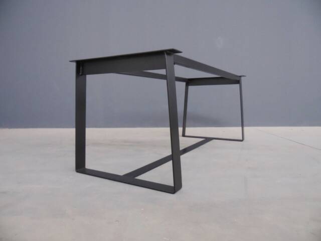 Flat Steel Trapezoid Table Base , Kitchen Metal Legs For Modern Dining Tables - image 1