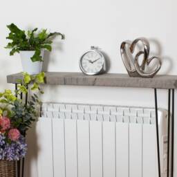 106cm Height Grey Wood Console Table With Hairpin Legs, Straight Edge, Live Edge, Live Edge Round Corner Rustic Hallway - thumbnail 2