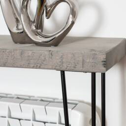 106cm Height Grey Wood Console Table With Hairpin Legs, Straight Edge, Live Edge, Live Edge Round Corner Rustic Hallway - thumbnail 4