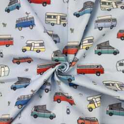 Custom Roman Blind - Emma Lawrence , Cozy Campers Sky Made To Measure Window Treatment - thumbnail 3