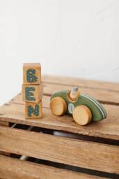Wooden Name Blocks Sea Green Nursery Decor - thumbnail 1