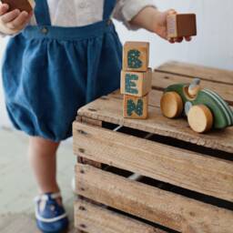 Wooden Name Blocks Sea Green Nursery Decor - thumbnail 2