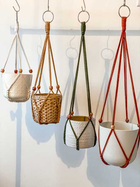Adjustable Sustainable Plant Hanger No Tassel, Indoor Macrame Hanging Planter, Tail Wall Flower Pot Holder, Modern Simple Ivy Basket - image 1
