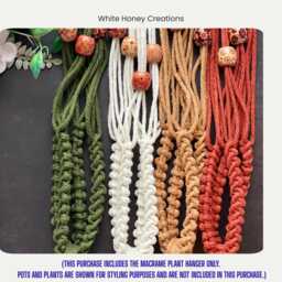 Adjustable Sustainable Plant Hanger No Tassel, Indoor Macrame Hanging Planter, Tail Wall Flower Pot Holder, Modern Simple Ivy Basket - thumbnail 3