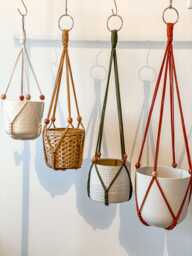 Adjustable Sustainable Plant Hanger No Tassel, Indoor Macrame Hanging Planter, Tail Wall Flower Pot Holder, Modern Simple Ivy Basket - thumbnail 1