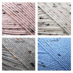 Handmade Crochet Baby Blanket Soft Tweed Acrylic, Stroller Size - thumbnail 4