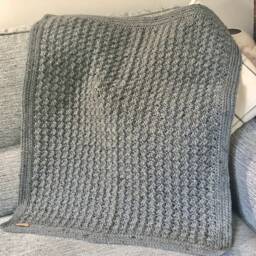 Handmade Crochet Baby Blanket Soft Tweed Acrylic, Stroller Size - thumbnail 2