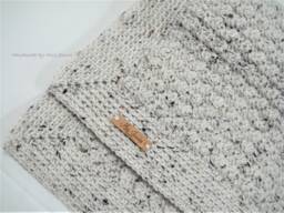 Handmade Crochet Baby Blanket Soft Tweed Acrylic, Stroller Size