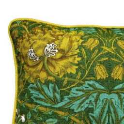 Liberty William Morris Honeysuckle & Tulip, 70S Yellow, Green, Linen Cushion Cover, Throw Pillow Homeware Decor - thumbnail 2