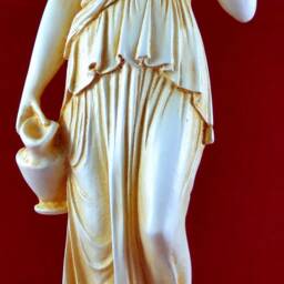 Hestia Greek Goddess Statue Aged Patina Marble Cast - 9 Inch - thumbnail 3
