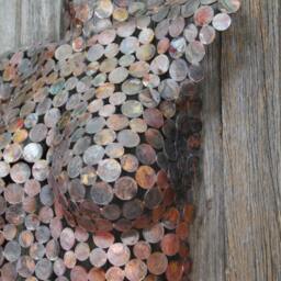 Copper Coin, Female Torso, Metal Sculpture Ornament, Raw, Wall Art, Made To Order - thumbnail 3