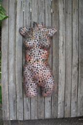 Copper Coin, Female Torso, Metal Sculpture Ornament, Raw, Wall Art, Made To Order - thumbnail 1