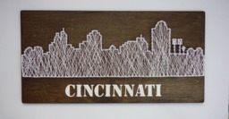 Cincinnati Skyline String Art, Wall Hanging, Decor, Sign, City - thumbnail 1