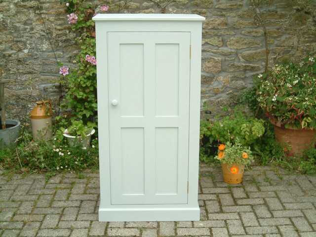 Painted Pine Cupboard - Antique Style Kitchen Larder Free Standing Linen Cabinet Rustic Housekeepers Pantry - image 1