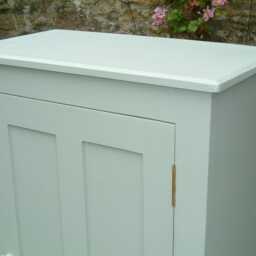 Painted Pine Cupboard - Antique Style Kitchen Larder Free Standing Linen Cabinet Rustic Housekeepers Pantry - thumbnail 3