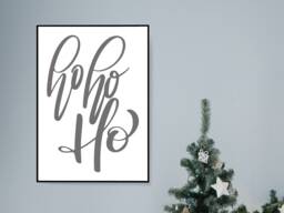 Ho Grey - Christmas Festive Fall Holidays - Wall Print Gift Bespoke Poster A5 A4 A3 Framed - thumbnail 1