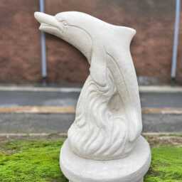 Stone Large Dolphin Statue Garden On Wave Sculpture Cement Fish Ornament Outdoor Decoration Concrete Figurine Gift - thumbnail 1